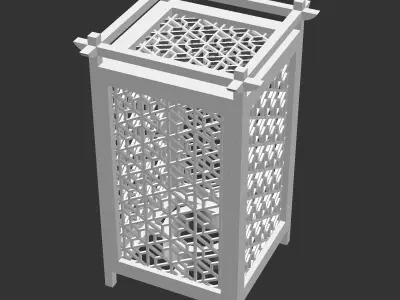 Kumiko Japanese Shoji Lantern - Bishamon-Kikkou 3D print model