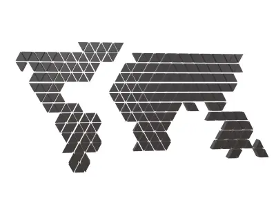 Earth Map Triangle Style v1 001 Low-poly 3D model