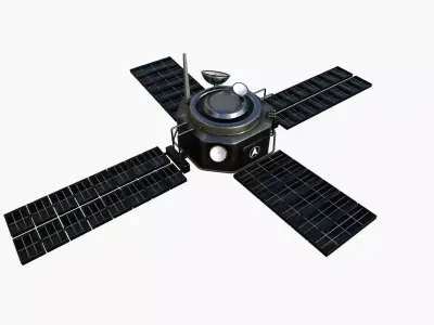 Satellite H06 Steel Black - SciFi Space Design Low-poly 3D model