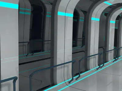 Sci Fi Corridor 3D model 28