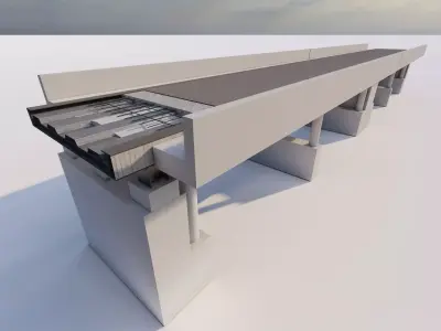 Structural engineering of Metal bridge structure 3D model shop