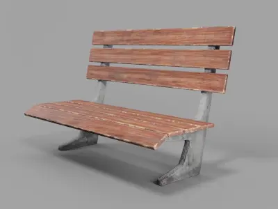 Bench park Low-poly 3D model purchase