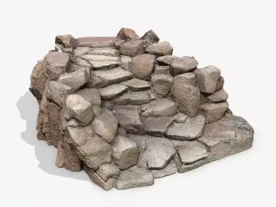 Old Rock Stairs Low-poly 3D model buy