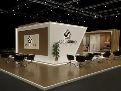 Exhibition booth design 3D model 22m x 16m 3D model 3D model