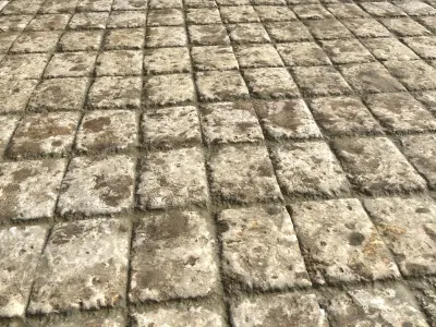 Old stone floor plates seamless PBR 5 3D model
