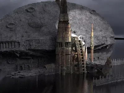 Alien Holy Temples Kit bash 10  3D model