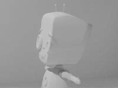 Robot Low-poly 3D model 10