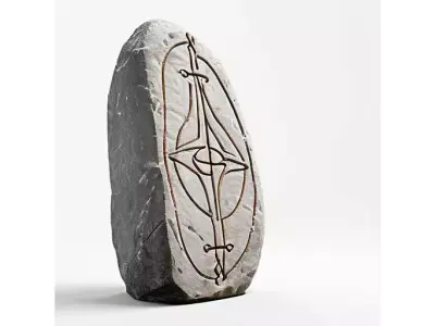 Ancient Standing Rune Stone for 3D print 3D model