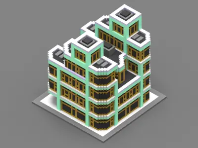 House Voxel - 23 Low-poly 3D model