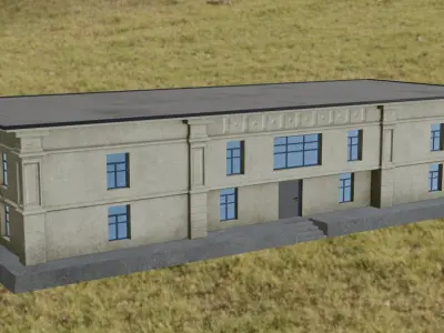 Abandoned hospital Low-poly 3D model