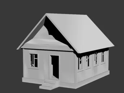 House wooden 3D model purchase