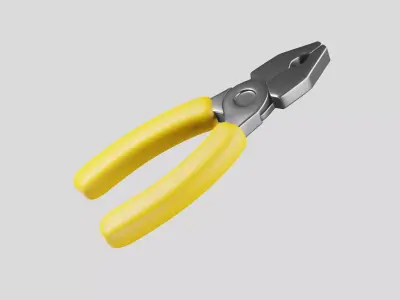 Yellow pliers hand tool 3D model