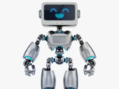 Digital robotic retro bot 3D model