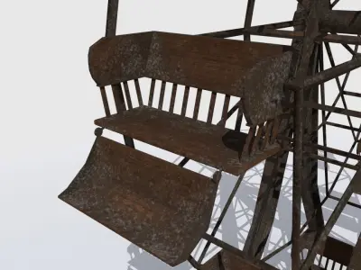 Abandoned Ferris Wheel Low-poly 3D model