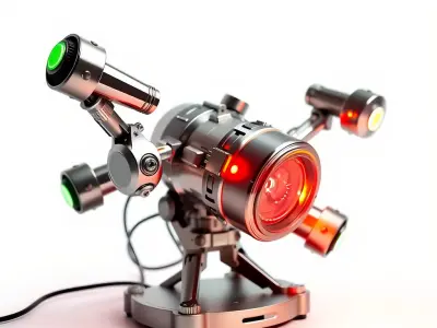 Futuristic Kinetic Lamp with Articulating Arms model pack Low-poly 3D model