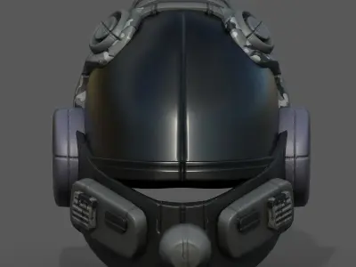 Helmet scifi fantasy futuristic technology cyborg  Low-poly 3D model purchase