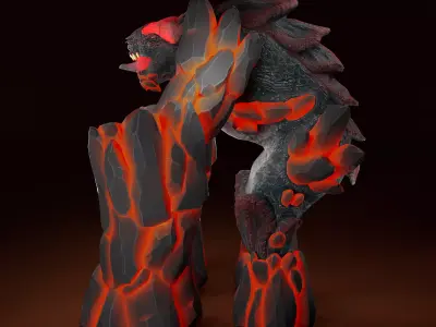 Fire Elemental Free low-poly 3D model