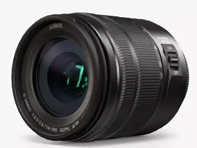 Panasonic Lumix G Vario 14-140mm f3-5 5-6 ASPH Power O-I-S Lens Low-poly 3D model