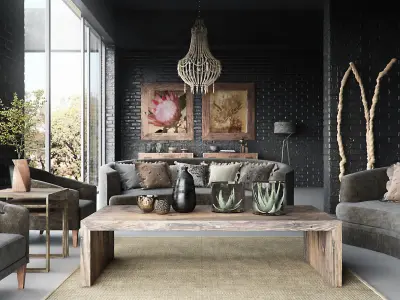VRay - C4D Scene files - African Interior Scene 3D model