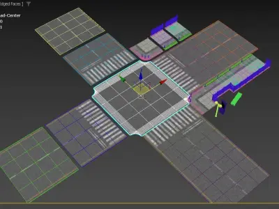 Crossroads 01 Low-poly 3D model