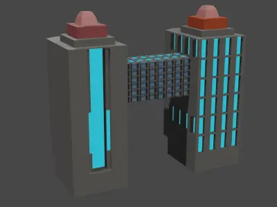 The Twin Towers Free low-poly 3D model