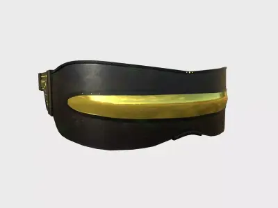 SciFi Glasses I06 Black Gold - Character Design Fashion Low-poly 3D model