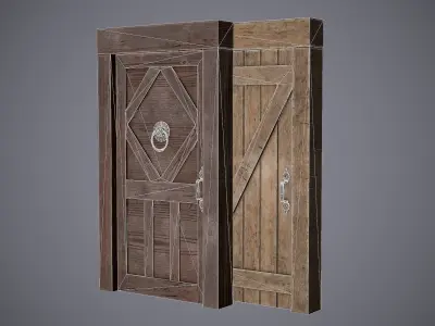 Medieval Doors Low-poly 3D model