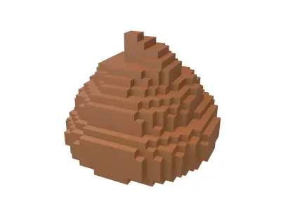 Pixel Pile of Poo v1 001 Low-poly 3D model