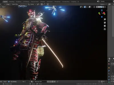 cyberpunk samurai 3D model