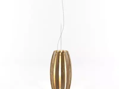 wood threaded light pendant Free 3D model