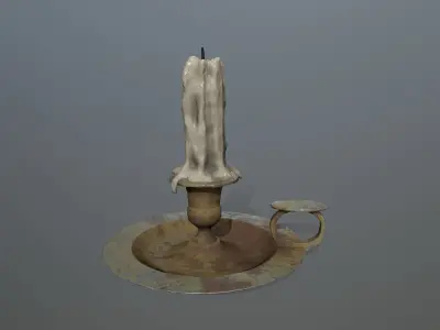 Candlestick candle Low-poly 3D model