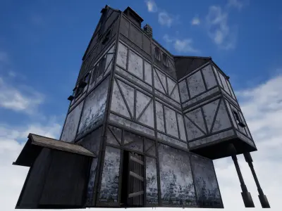 Modular Medieval Buildings Low-poly 3D model
