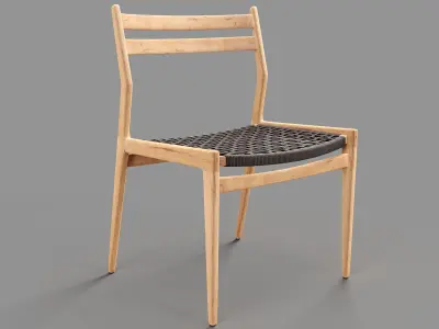 Woven Rope Indoor- Outdoor Dining Chair 3D model