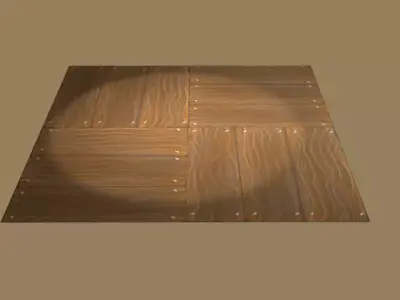 Wooden Floor Boards handpainted texture Low-poly 3D model