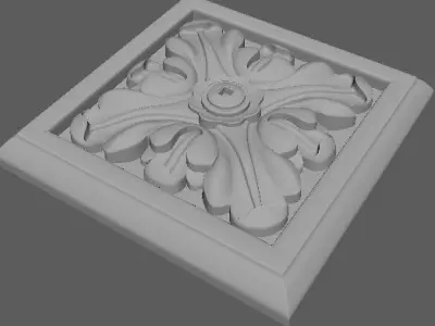 rosette decorative plaque 3D model purchase