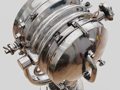 Nautical Spot Light Tripod Floor Lamp 3D model