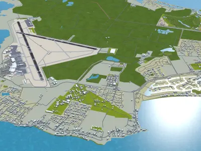 Lynden Pindling International Airport Nassau Low-poly 3D model