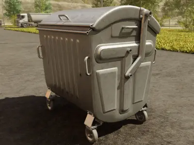 Metal Garbage Dumpster Low Poly Remastered Low-poly 3D model