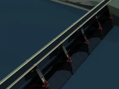 bridge dam  3D model 3D model