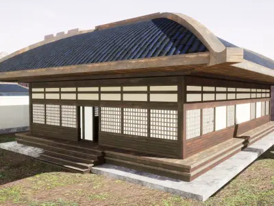 Feudal Asian House Pack Low-poly 3D model