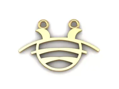 Pendant model bee charm gold 3D print model