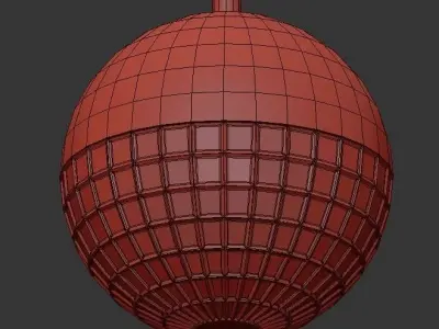 LYSET gold pendant light with glass ball in middle 3D model