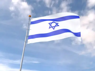 Flag Israel animated loop 3D model