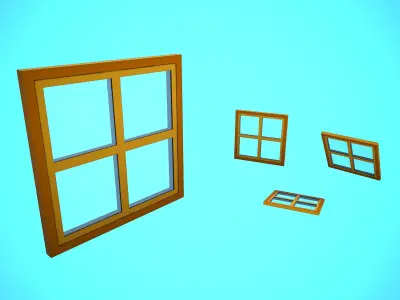 WINDOW 02 CARTOON STYLIZED Low-poly 3D model