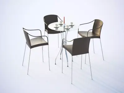 Minimalistic outdoor chairs 3D model