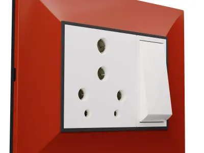 Elegant Crimson Red Switch Board 3D model