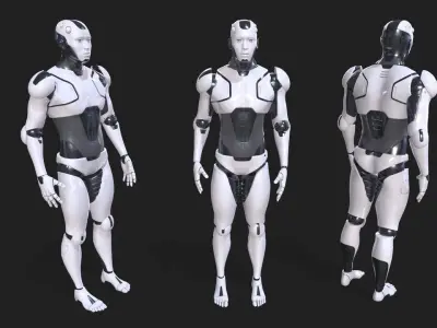 AI commercial robots 3D model