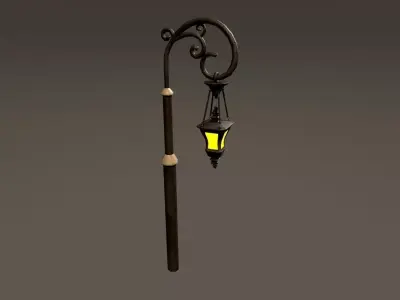 Lamp Post Low-poly 3D model get