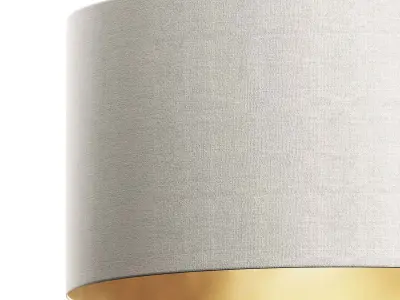 RESTORATION HARDWARE CICERO ROUND SHADE PENDANT White Linen 3D model