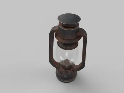 Lantern old fashioned Low-poly 3D model